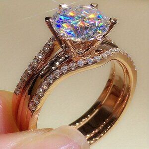 14k Plated Rose Gold Eternity Ring